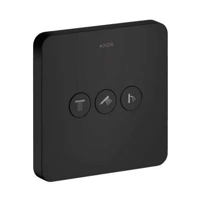 Axor ShowerSelect - noslēgšanas un pārslēgvārsts 3 patērētājiem, matēti melns 36773670