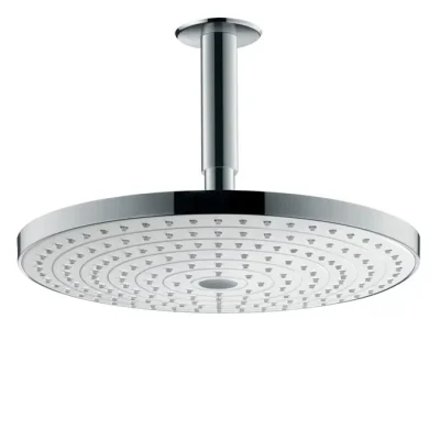Hansgrohe Raindance Select S - galvas duša 300, izvirzījums 10 cm, 2 strūklas, balta / hromēta 27337400
