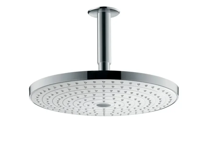Hansgrohe Raindance Select S - galvas duša 300, izvirzījums 10 cm, 2 strūklas, balta / hromēta 27337400