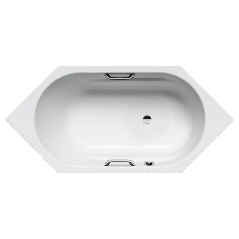 Kaldewei Ambiente - vanna Vaio 6 Star modelis 959, 190x90 cm, ar rokturu atverēm, neslīdoša, pērļu efekts, balta 233930003001