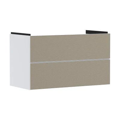 Hansgrohe Xevolos E - izlietnes apakšskapītis 98x58x48 cm, 2 atvilktnes, matēti balts/bronza 54181390