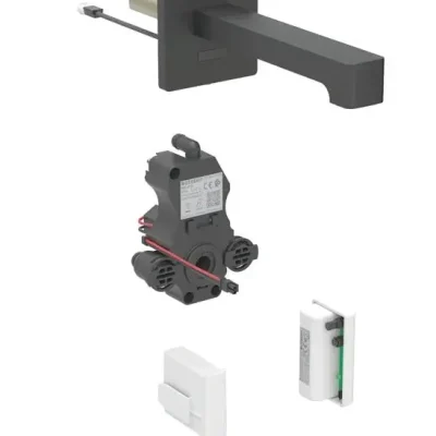 Geberit Brenta - elektroniska izlietnes maisītājs zemapmetuma, ģeneratora darbība, easy to clean, matēti melns 116.276.14.1