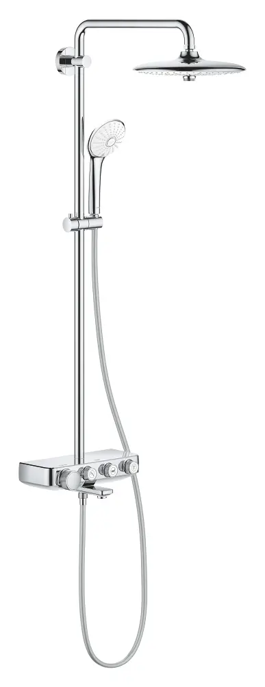 Grohe Euphoria SmartControl - dušas komplekts ar vannas termostatu, diametrs 26 cm, 3 strūklas veidi, hroms 26608000