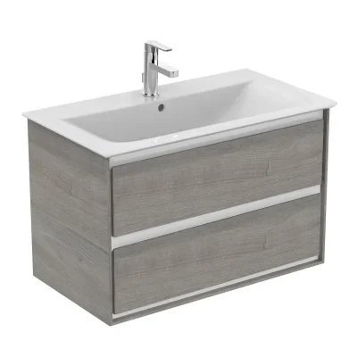 Ideal Standard Connect Air - izlietnes skapītis 80x44x52 cm, 2 atvilktnes, dekoratīvs ozols pelēks/balts matēts E0819PS