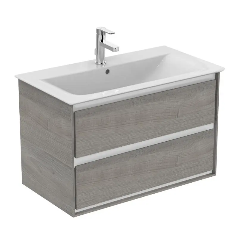 Ideal Standard Connect Air - izlietnes skapītis 80x44x52 cm, 2 atvilktnes, dekoratīvs ozols pelēks/balts matēts E0819PS