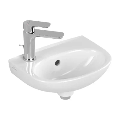 Villeroy & Boch O.novo - roku mazgājamā izlietne 36x28cm cm, ar pārplūdi, jaucējkrāna caurumu, Alpu balts 43403L01