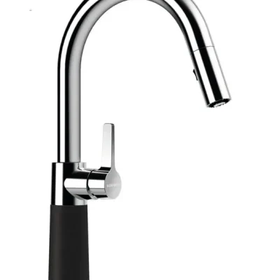 SCHOCK SC-520 - virtuves izlietnes maisītājs ar izvelkamu dušu, Onyx/hroms 555120GON