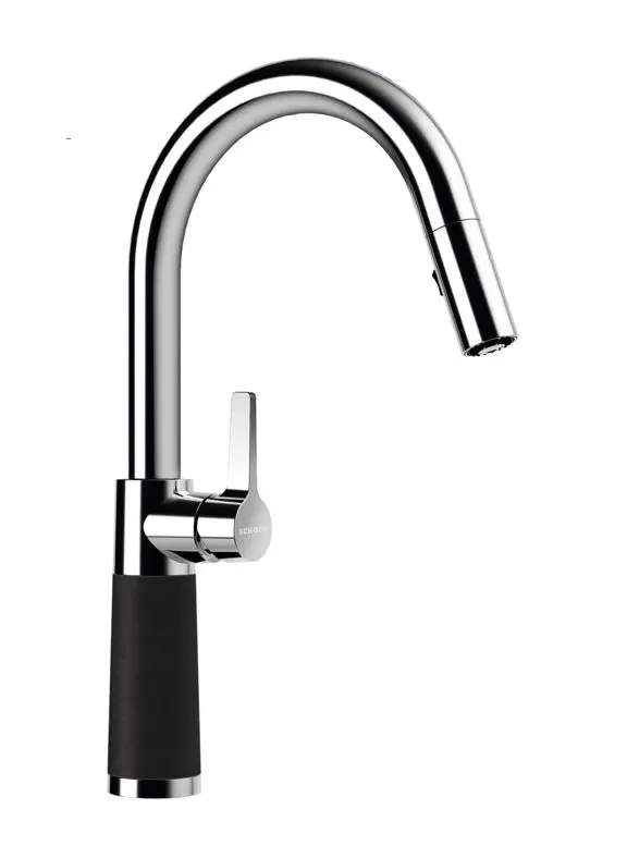 SCHOCK SC-520 - virtuves izlietnes maisītājs ar izvelkamu dušu, Onyx/hroms 555120GON