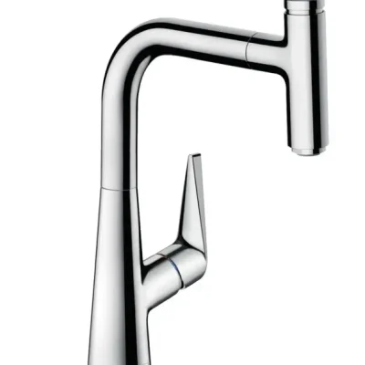 Hansgrohe Talis M51 - virtuves izlietnes maisītājs M5115-H220 ar izvelkamu trauku dušu, sBOX, hromēts 73852000
