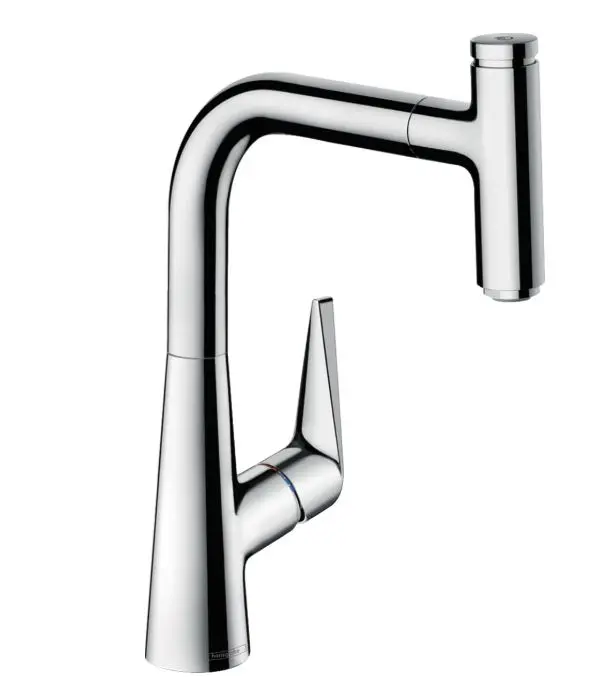 Hansgrohe Talis M51 - virtuves izlietnes maisītājs M5115-H220 ar izvelkamu trauku dušu, sBOX, hromēts 73852000