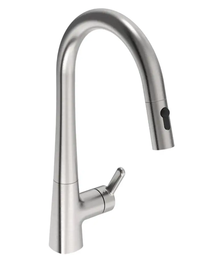Hansa Designo - virtuves izlietnes maisītājs ar izvelkamu dušu, matēts tērauds 5136228380