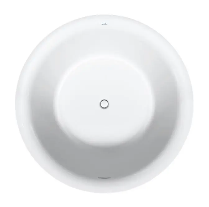 Duravit White Tulip - Brīvi stāvoša vanna, diametrs 140 cm, ClickClack, balta 700470000000000