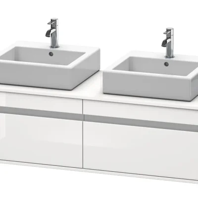 Duravit Ketho - izlietnes skapītis 43x140x55 cm, ar 2 atvilktnēm, balts spīdīgs KT6697B2222