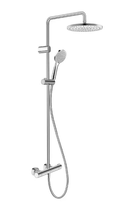 Duravit dušas - dušas komplekts ar termostatu, diametrs 25 cm, 3 strūklas veidi, hroms TH4280008010
