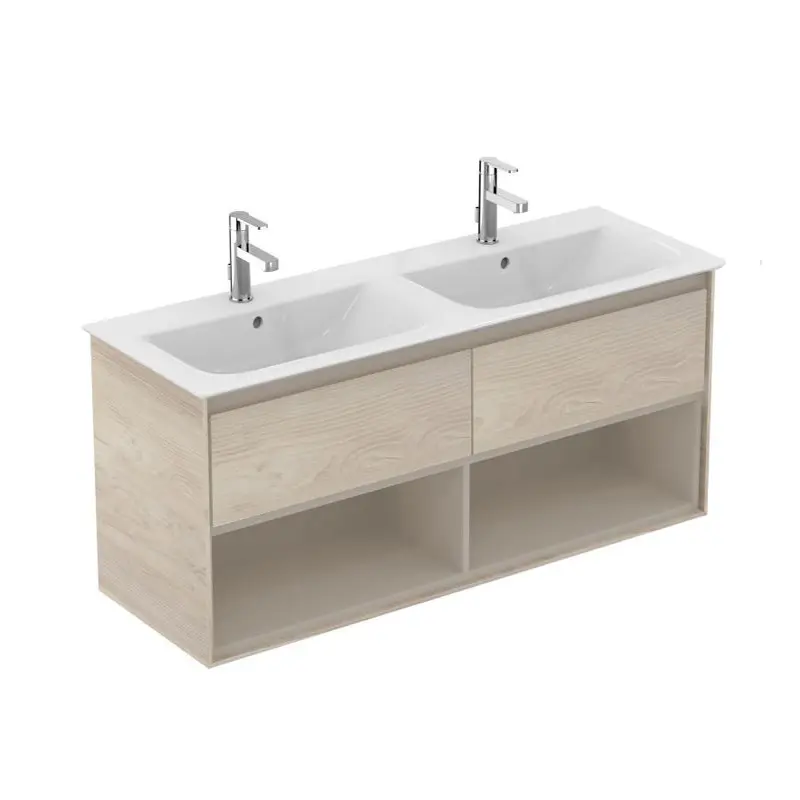 Ideal Standard Connect Air - dubultās izlietnes skapītis 120 cm, gaišs koks/gaiši brūns matēts lakots E0829UK