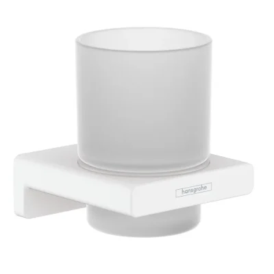 Hansgrohe AddStoris - zobu birstes trauks ar turētāju, stikls matēts/balts matēts 41749700