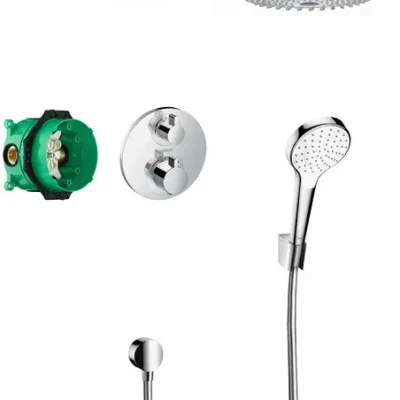 Hansgrohe Croma Select S - dušas komplekts 180 ar termostatu Ecostat S, 2 strūklas veidi, hroms 27295000