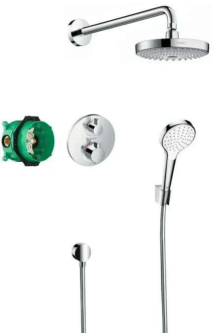 Hansgrohe Croma Select S - dušas komplekts 180 ar termostatu Ecostat S, 2 strūklas veidi, hroms 27295000
