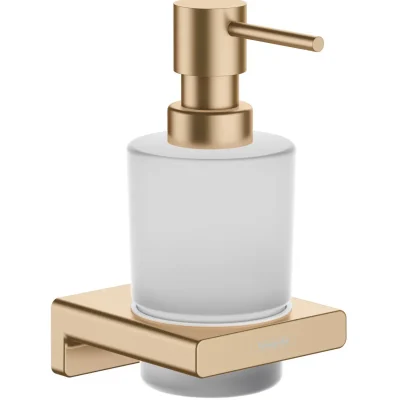 Hansgrohe AddStoris - šķidro ziepju dozators ar turētāju, stikls matēts/birstēta bronza 41745140