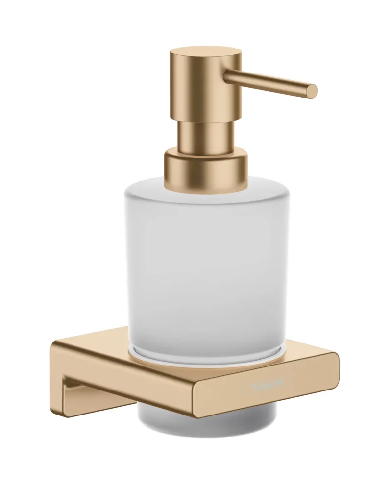 Hansgrohe AddStoris - šķidro ziepju dozators ar turētāju, stikls matēts/birstēta bronza 41745140