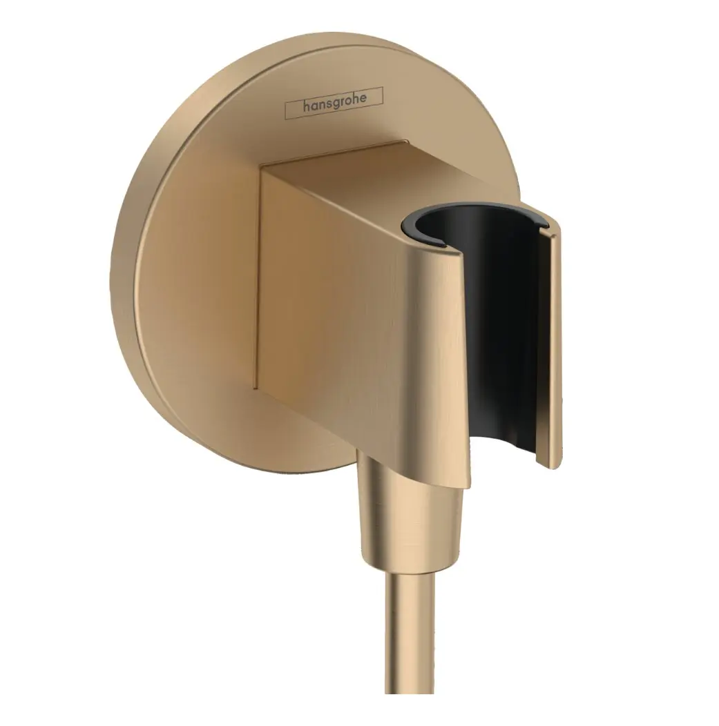 Hansgrohe Fixfit - sienas pieslēguma līkums ar dušas turētāju, birstēts bronzas tonis 26888140