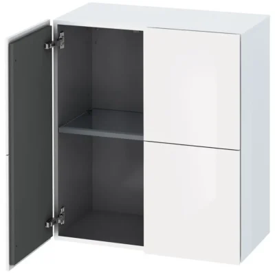 Duravit L-Cube - augšējais skapis 80x70x36 cm, 2 durvis, balts spīdīgs LC117702222
