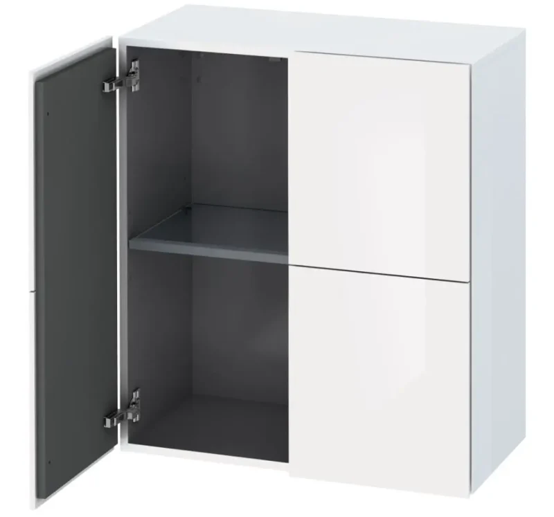 Duravit L-Cube - augšējais skapis 80x70x36 cm, 2 durvis, balts spīdīgs LC117702222