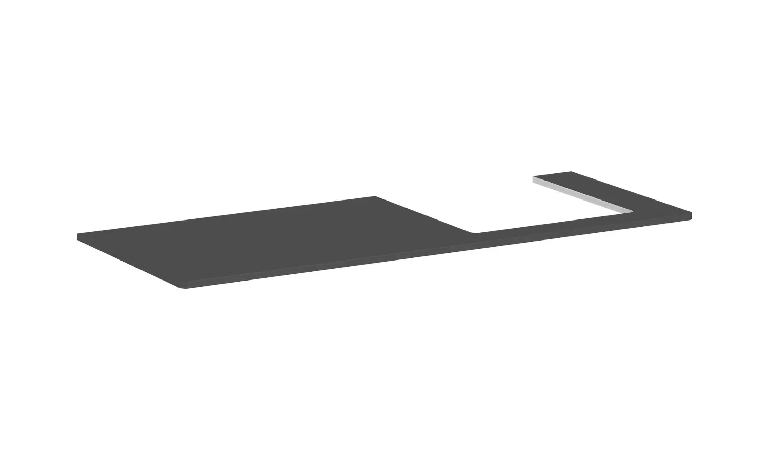 Hansgrohe Xelu Q - izlietnes virsma 136x55 cm, izgriezums labajā pusē, matēti pelēka 54098910