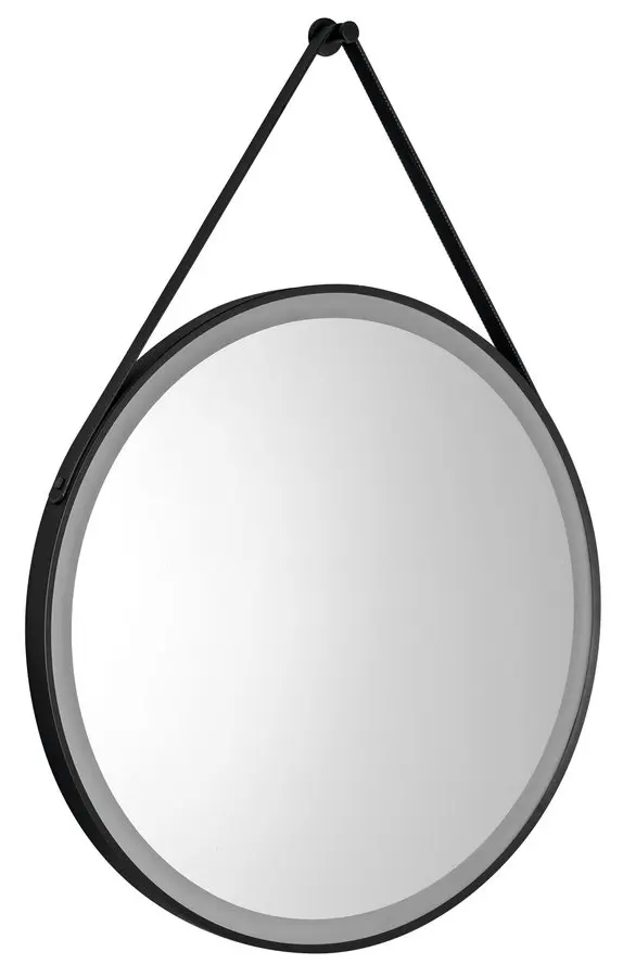 Aqualine - spogulis ar LED apgaismojumu, diametrs 60 cm, skārien sensors, matēti melns SG060