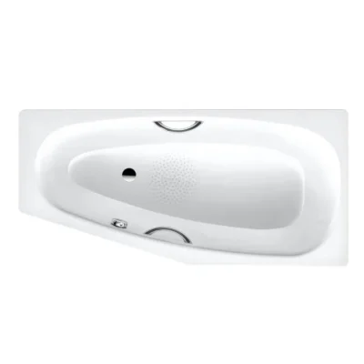 Kaldewei Advantage - Asimetriska vanna Mini Star kreisā 837, 157x70/48 cm, ar rokturu atverēm, neslīdoša, balta 225330000001