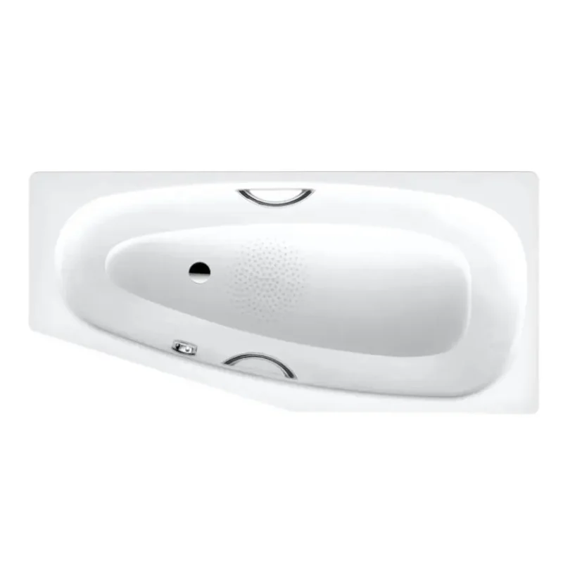 Kaldewei Advantage - Asimetriska vanna Mini Star kreisā 837, 157x70/48 cm, ar rokturu atverēm, neslīdoša, balta 225330000001