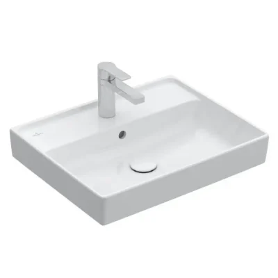 Villeroy & Boch Collaro - izlietne 55x44 cm, ar pārplūdi, ar caurumu jaucējkrānam, Alpu balts 4A335501