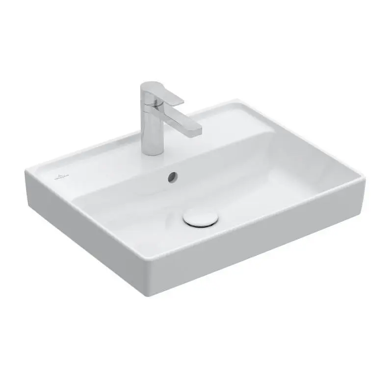 Villeroy & Boch Collaro - izlietne 55x44 cm, ar pārplūdi, ar caurumu jaucējkrānam, Alpu balts 4A335501