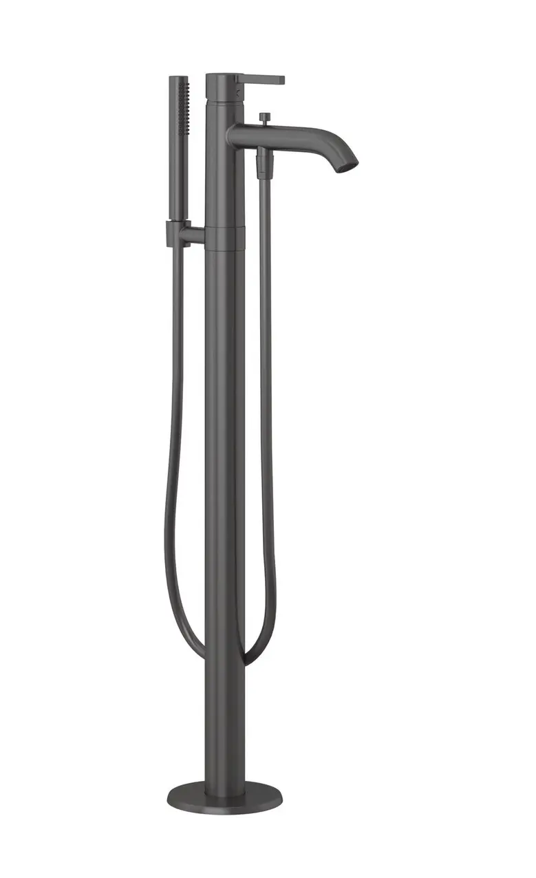 Kludi Nova Fonte - grīdas montāžas vannas maisītājs, ar piederumiem, matēts gunmetal 38590N215