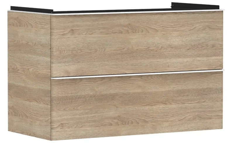 Hansgrohe Xelu Q - izlietnes skapītis, 63x98x50 cm, 2 atvilktnes, dabīgs ozols/matēti balts 54033700