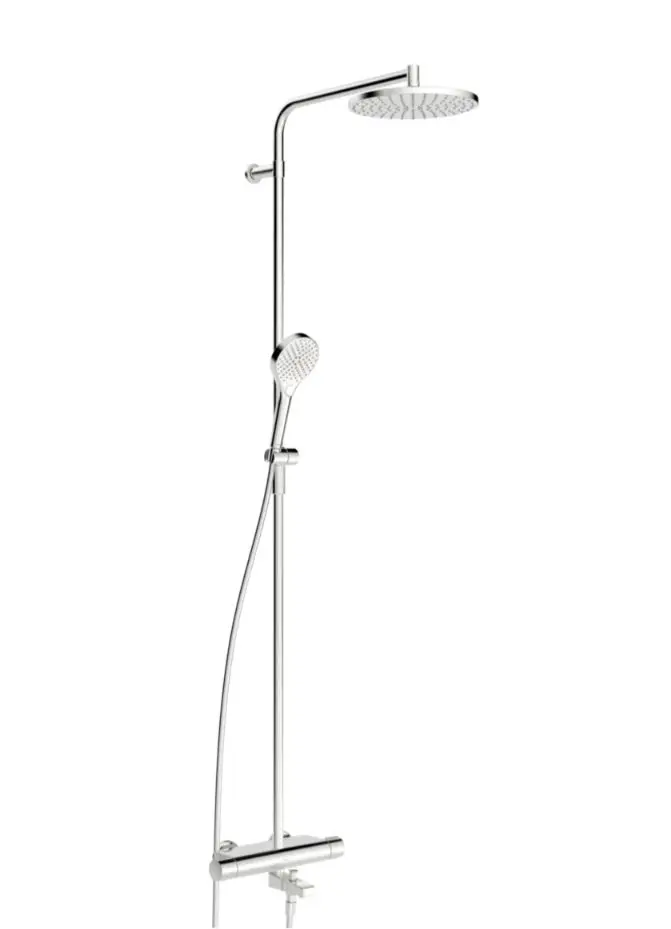 Hansa Viva - dušas komplekts ar vannas termostatu, diametrs 25 cm, 3 strūklas veidi, hroms 65162201