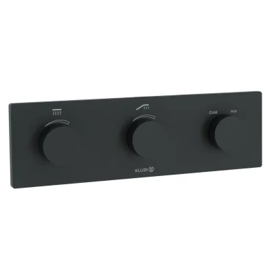 Kludi Tronic - zemapmetuma termostata maisītājs, 2 patērētājiem, melns matēts 3830039-00