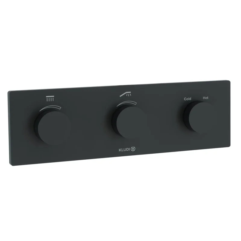 Kludi Tronic - zemapmetuma termostata maisītājs, 2 patērētājiem, melns matēts 3830039-00