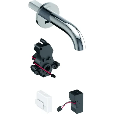 Geberit Piave - elektroniska izlietnes maisītājs, montāža pie sienas, bez maisītāja, garums 22 cm, darbība no tīkla, hroms 116.281.21.1