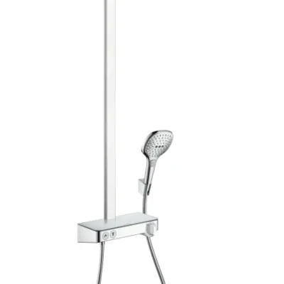 Hansgrohe Raindance Select E - dušas kolonna Showerpipe 300 ar termostata maisītāju, EcoSmart 9 l/min, 2 strūklas, hromēts 27283000