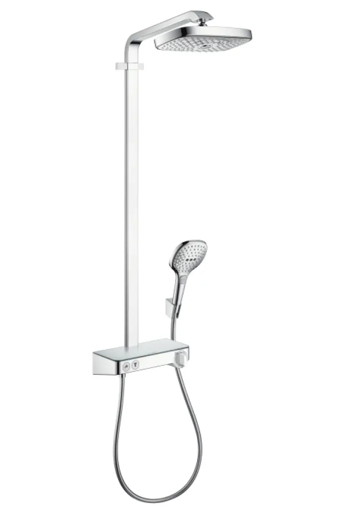 Hansgrohe Raindance Select E - dušas kolonna Showerpipe 300 ar termostata maisītāju, EcoSmart 9 l/min, 2 strūklas, hromēts 27283000