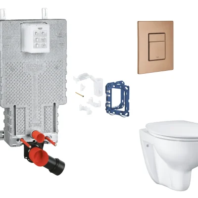 Grohe Uniset - komplekts zemapmetuma elementam, WC ar SoftClose sēdekli, Skate Cosmopolitan vadības plati un Fresh pārbūves komplektu, Warm Sunset birstēts SANI15BB4123