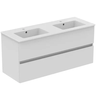 Ideal Standard Eurovit+ - dubultā izlietne ar apakšskapi, 55x120x44 cm, 2 atvilktnes, balts spīdīgs R0576WG