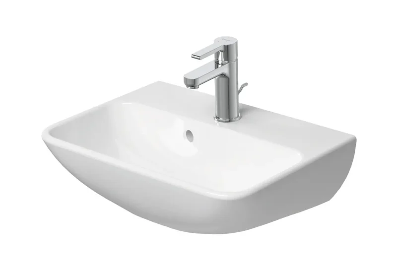 Duravit ME by Starck - roku mazgājamā izlietne 45 x 32 cm, ar pārplūdi, bez krāna cauruma, DuraShield, matēti balta 071945AC10