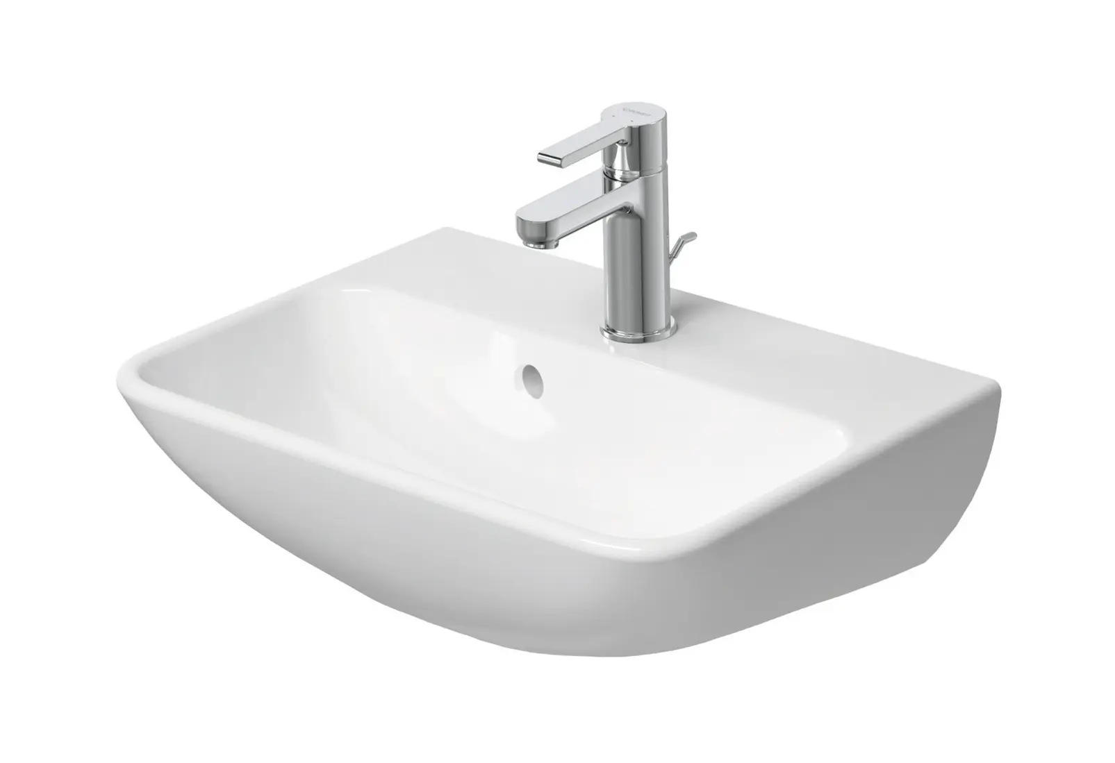 Duravit ME by Starck - roku mazgājamā izlietne 45 x 32 cm, ar pārplūdi, bez krāna cauruma, DuraShield, matēti balta 071945AC10