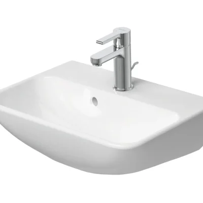 Duravit ME by Starck - rokas izlietne 45 x 32 cm, ar pārplūdi, caurums maisītājam, DuraShield, balta 071945AA00