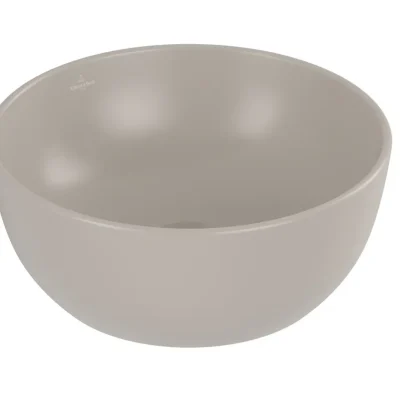 Villeroy & Boch Artis - uz virsmas uzstādāma izlietne, diametrs 33 cm, bez pārplūdes, bez jaucējkrāna atveres, CeramicPlus, Almond 438932AM