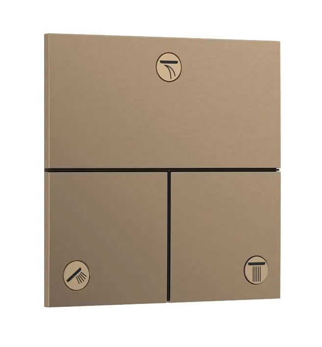 Hansgrohe ShowerSelect Comfort - zemapmetuma vārsts, 3 patērētājiem, birstēta bronza 15573140