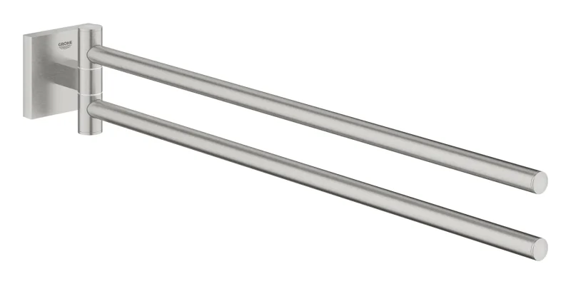 Grohe QuickFix Start Cube - dubultais dvieļu turētājs, garums 44 cm, Supersteel 40976DC0