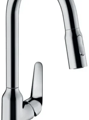 Hansgrohe Focus M42 - virtuves izlietnes maisītājs M4216-H220, ar izvelkamu trauku dušu, hromēts 71820000